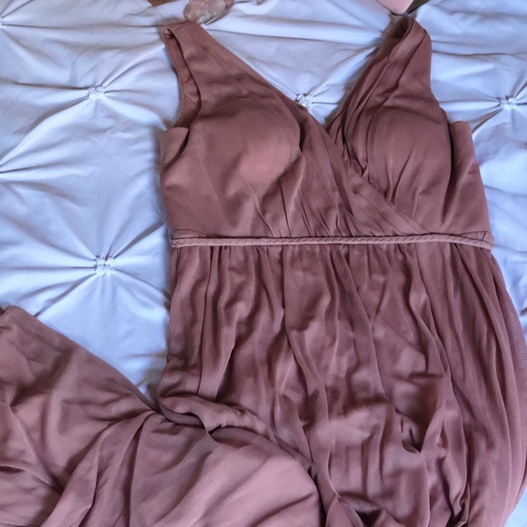 Azazie Tanicia Bridesmaid Dress Dusty Rose 16 - Picture 7 of 8